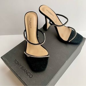 Tony Bianco Black Rhinestone Heels
